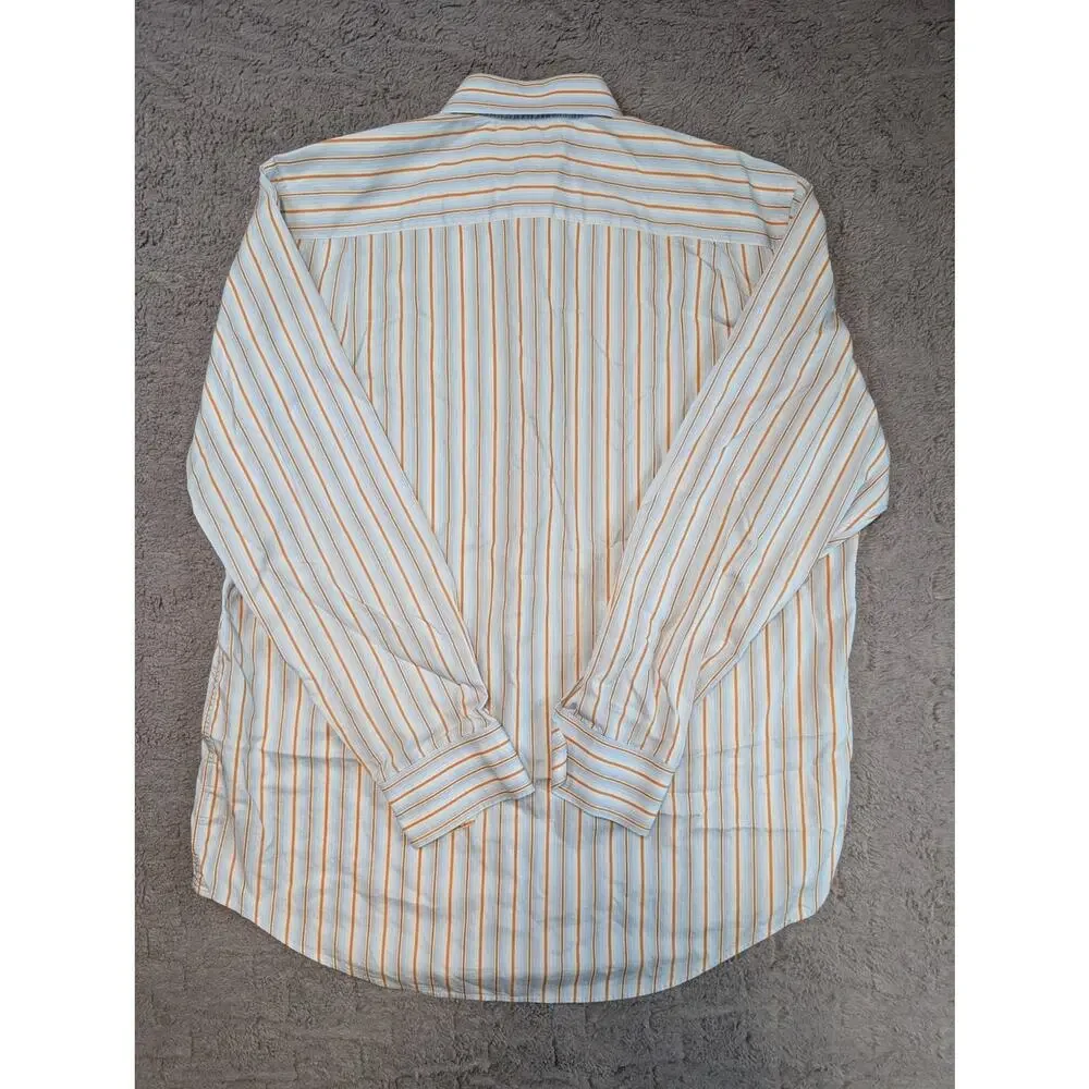 Men's Banana Republic Button-up Shirt, Blue/Orange - Size L 16-16 1/2